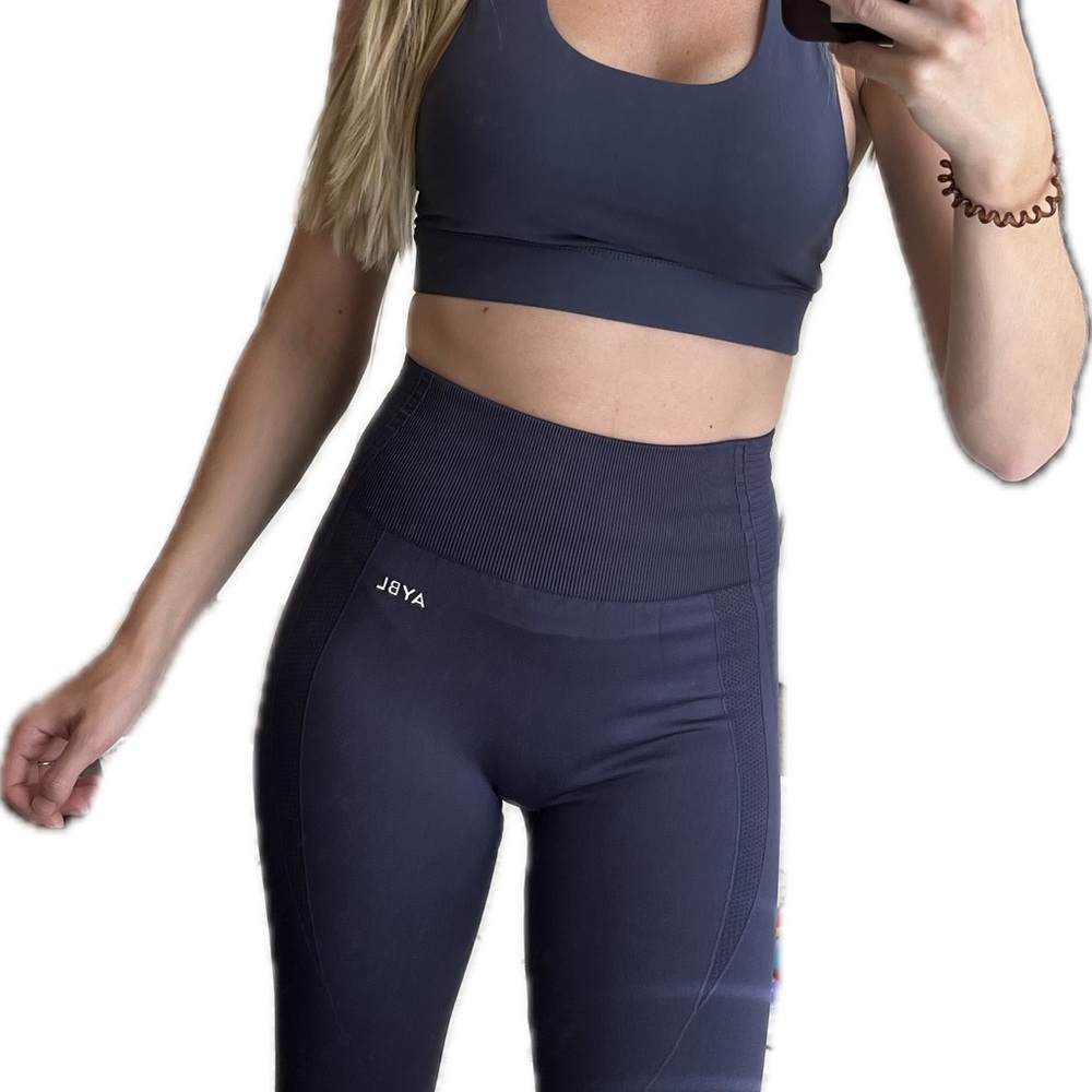 AYBL 2 Piece SET Navy Blue Sports Bra and Leggings Set SMALL